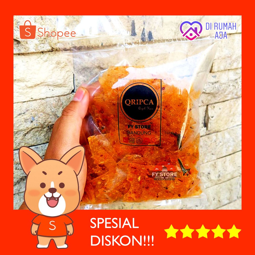 

Keripik Kaca/Keripik Beling Kemasan 120gram Padat dan Berisis - Merek Qripik (Pedas)