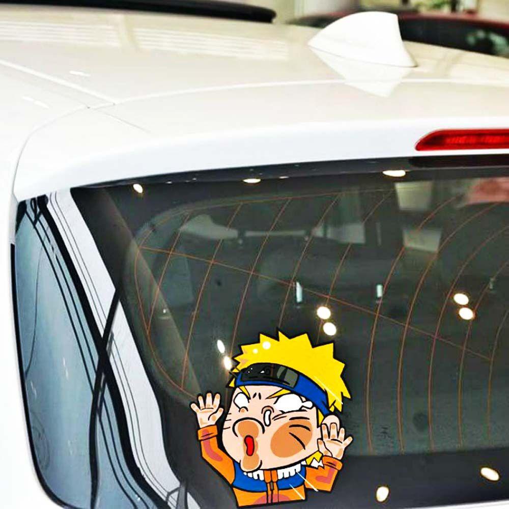 LANFY Stiker Mobil Universal Lucu Luffy Game DIY Kartun Mengintip Aksesoris Styling Mobil