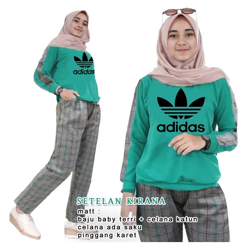 Setelan Kirana - Logo Smile (LS) - Ukuran XL-XXL - Matt Baby Terri Mix Katun