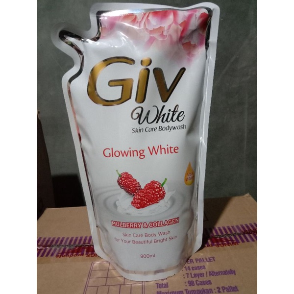 GIV Body Wash Sabun Mandi Cair Golwing White Mulberry 825Ml