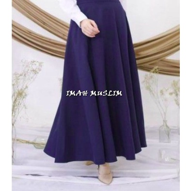 TERLARIS !!! ROK PANJANG JUMBO SPANDEK JERSEY WANITA TERMURAH / ROK PANJANG MAX BB 80 KG BAHAN PREMIUM BISA COD & SAMEDAY-UNGU
