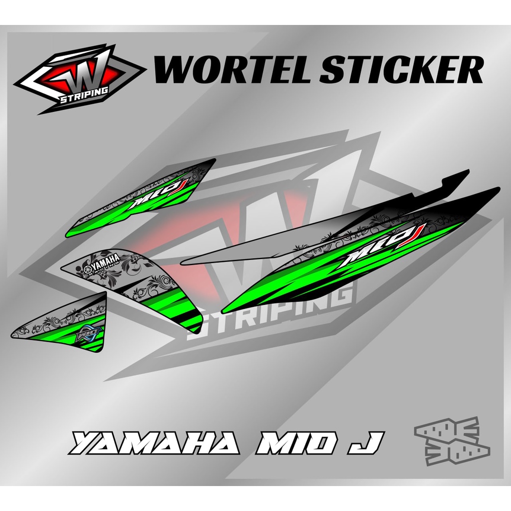 Striping Mio J-Stiker Hologram Motor Mio J Racing Floral
