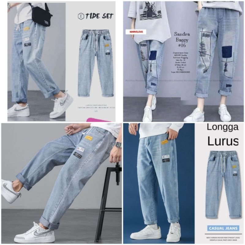 Celana wanita Dewasa bahan jeans wash