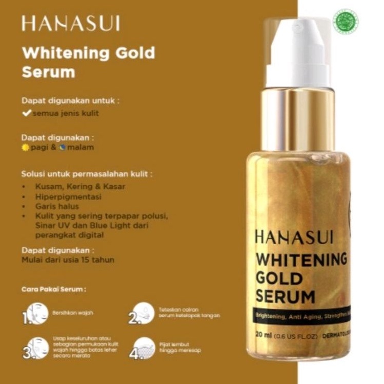 Jual Hanasui Whitening Gold Serum New Look & New Formula | Shopee Indonesia