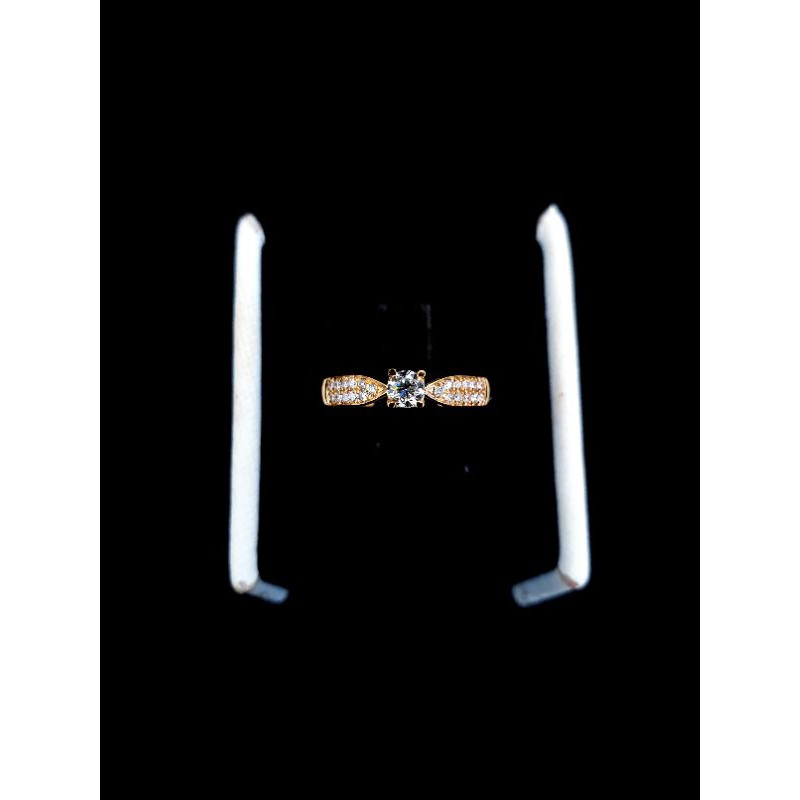 cincin mata 1 emas kuning berlian motif terbaruu
