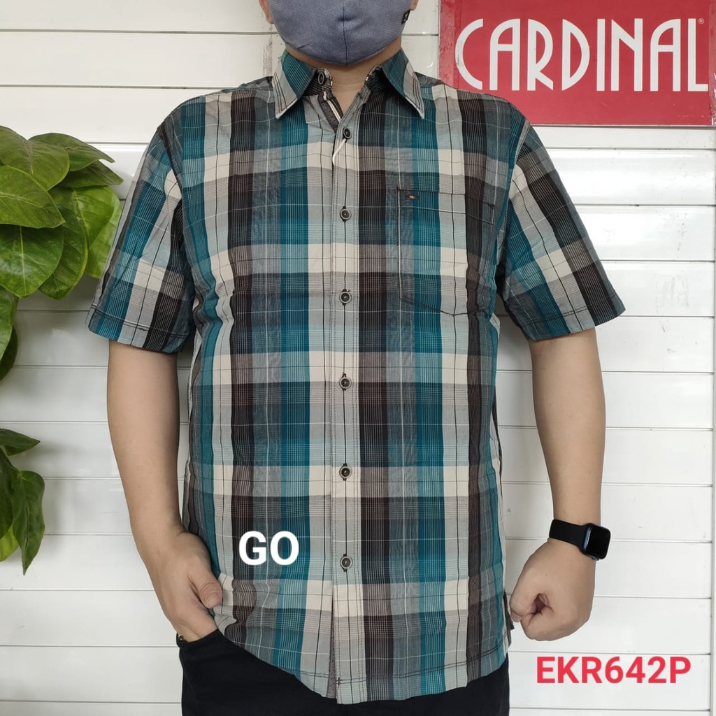 gof CRRB CARDINAL KEMEJA JUMBO CASUAL Hem Pria Baju Pendek Cowok Pakaian Pria