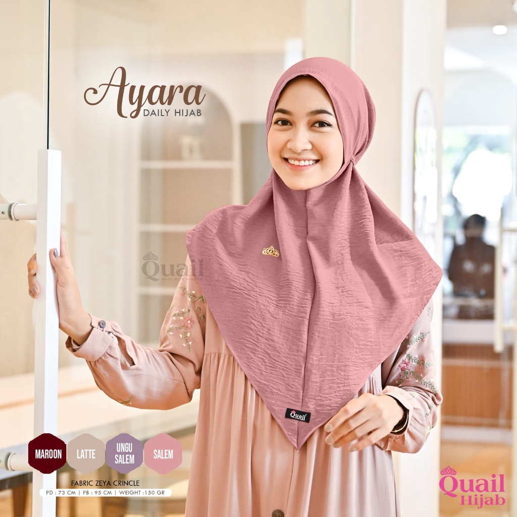Ayara Daily Hijab Original Quail Hijab Ayara Qua Hijab Instan Quail Ayara Quail