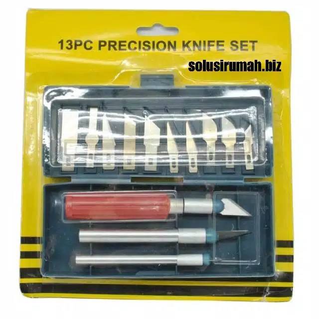 13 in 1 SET PISAU ALAT UKIR SENI DENGAN 3 HANDLE PISAU piso knife pengukir grafting craft graft