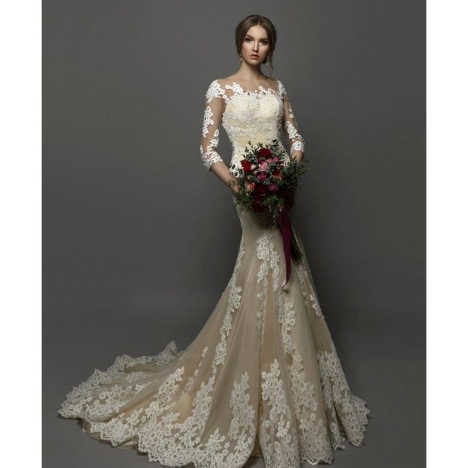 Mermaid Wedding Dress Bridal Gown  gaun pernikahan    wedding dress    pernikahan mermaid