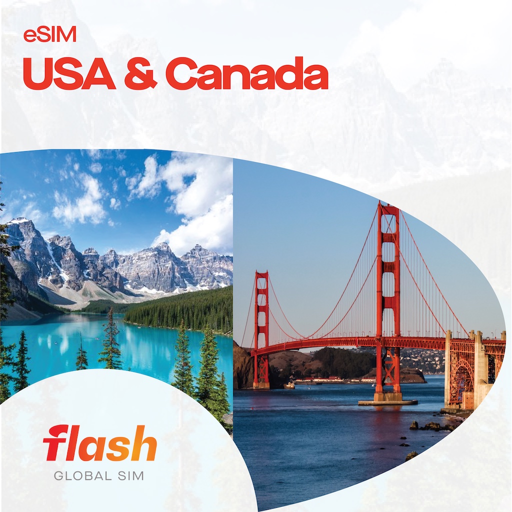 eSIM USA Canada Internet Sim (2 Negara)