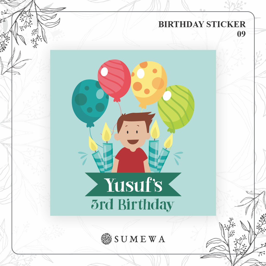 

Sticker Ulang Tahun / Birthday Sticker / Sticker Hampers Bingkisan Ulang Tahun - 09