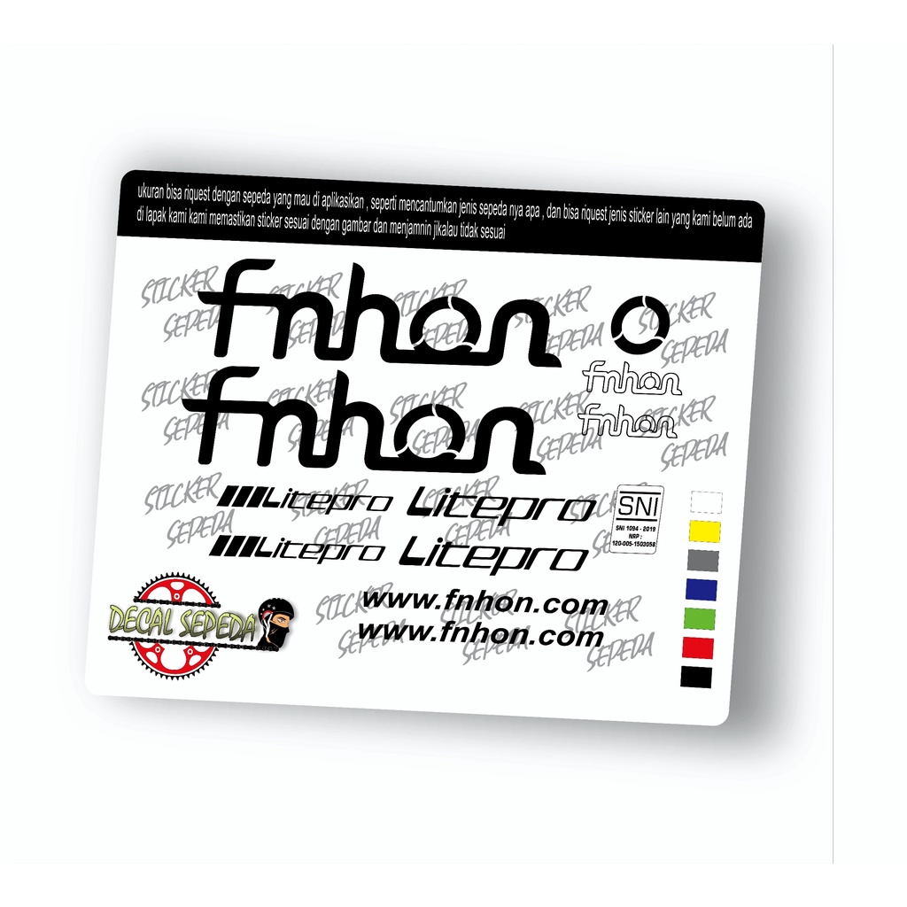 decal sepeda fnhon - sticker sepeda fnhon full cutting