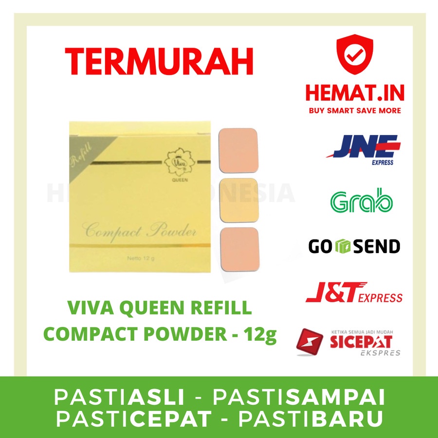 VIVA QUEEN REFILL COMPACT POWDER BEDAK PADAT - 12g
