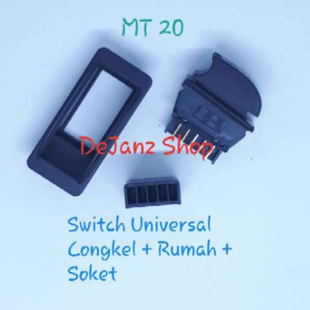 Switch Saklar Power Window Jendela Universal. Congkel/ Tarik. plus Rumah / Dudukan. Keong