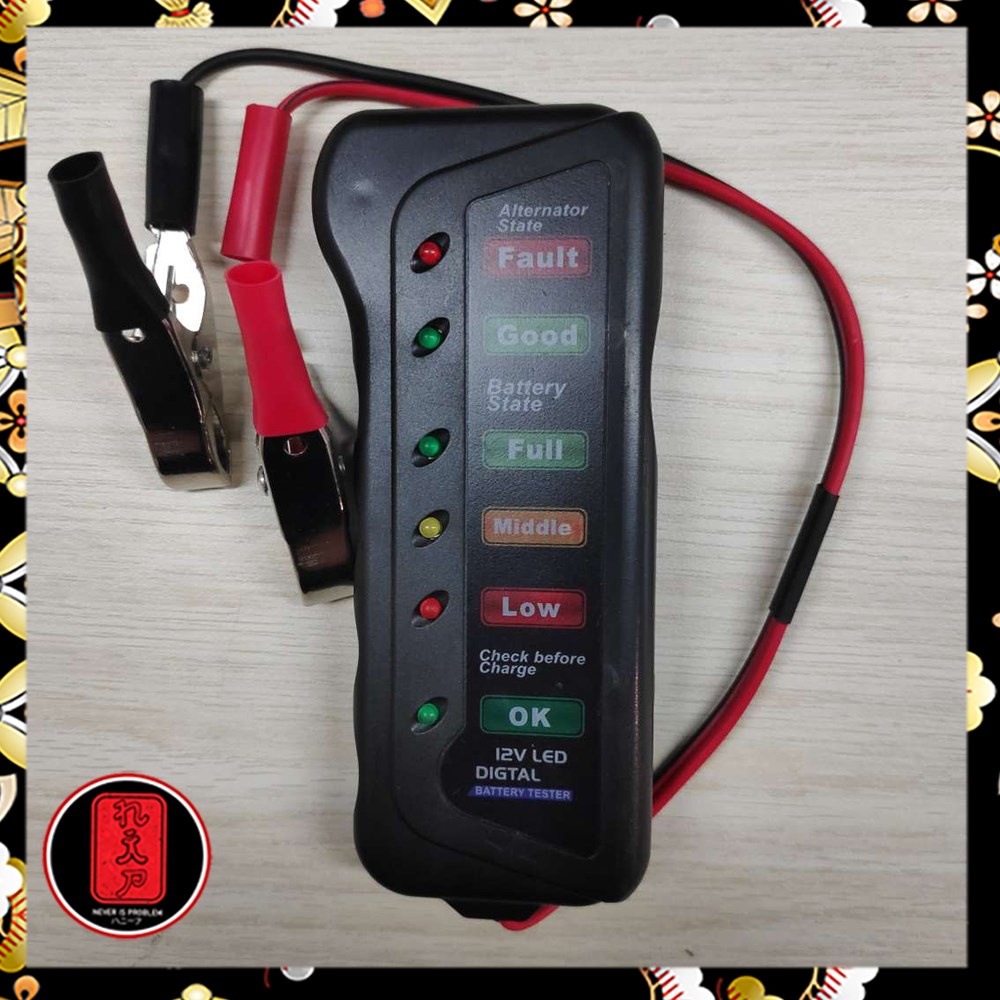 Tirol Tester Baterai Digital 12V 6 LED - BJ-803 - Black