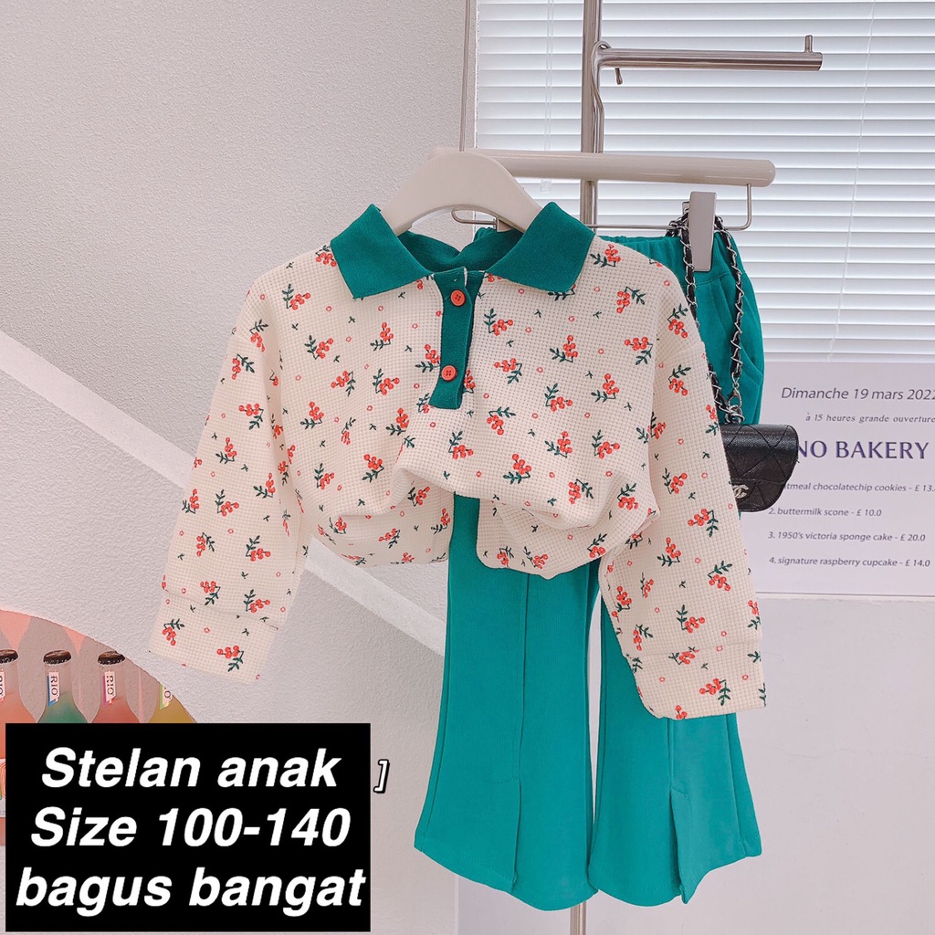 (LOLI-JKT) BS-310 SET ANAK CEWEK TOSCA SWEATER BAHAN SOFT SIZE 100-140