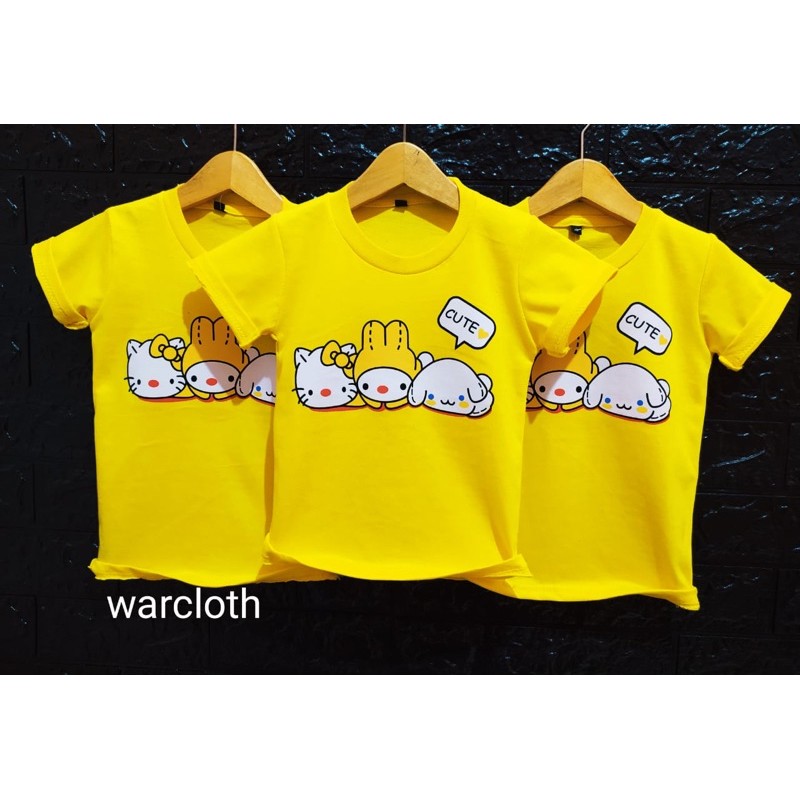 Promo Baju Kaos Distro Anak Perempuan Hello kitty Kuning / Bahan Adem / Termurah