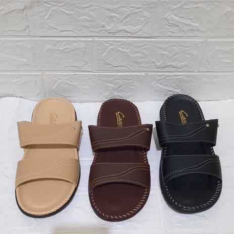 Sandal Jepit Pria Kulit Jahit Tembus CANVIL Terbaru dan Termurah