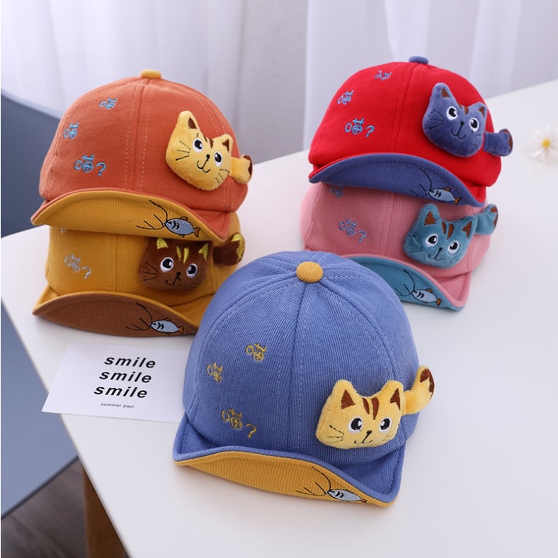 NEW Topi baseball anak / topi baseball anak motif kucing