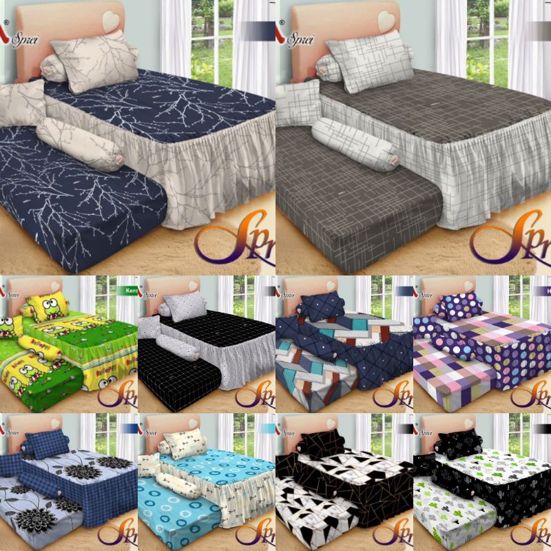 Sprei Sorong Fata Rumbai Double Bed 2in1 Ukuran No. 03 Super Single 120x200
