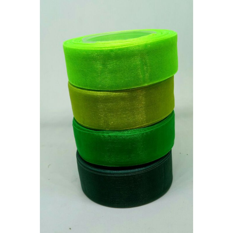 

Pita Organdi /Kaca / Organza / Transparan lebar 2.5cm (1inchi) aneka warna per roll