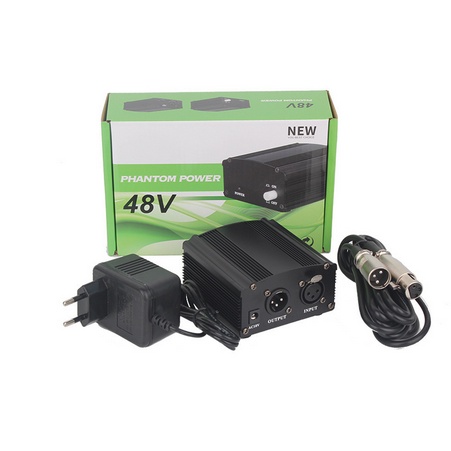 PHANTOM POWER MICROPHONE 1 CHANNEL 48V SUPPLY FOR CONDENSER MICROPHONE - RU-P48V - BLACK-7