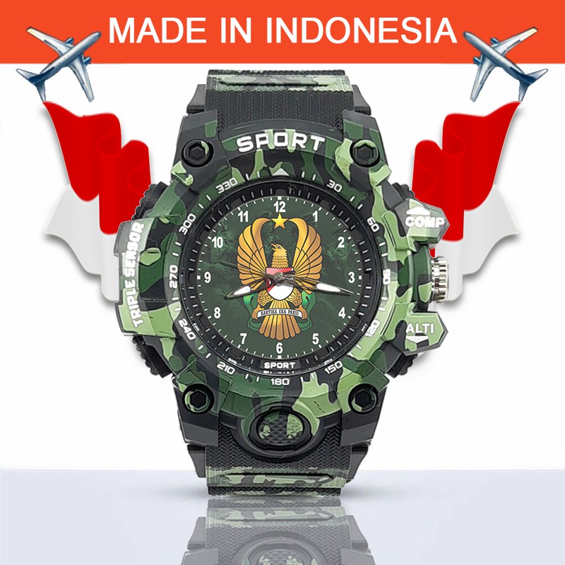 {Istimewa} Jam Tangan TENTARA NASIONAL INDONESIA (AD) -Hitam Army Water Resistant