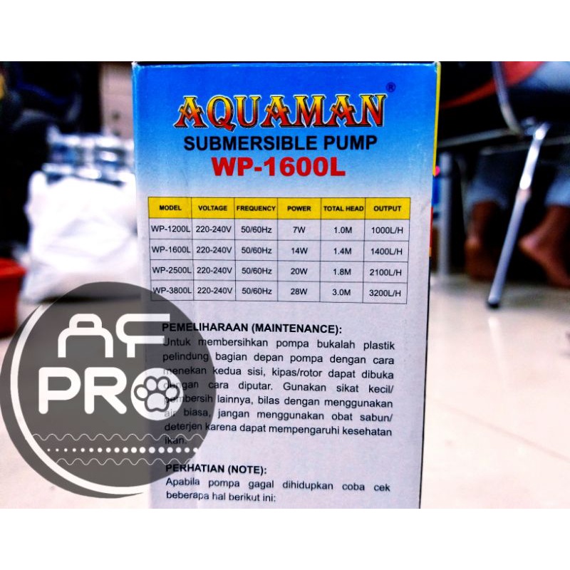 PROMO MURAH Pompa Aquarium Internal Filter AQUAMAN WP 1600L