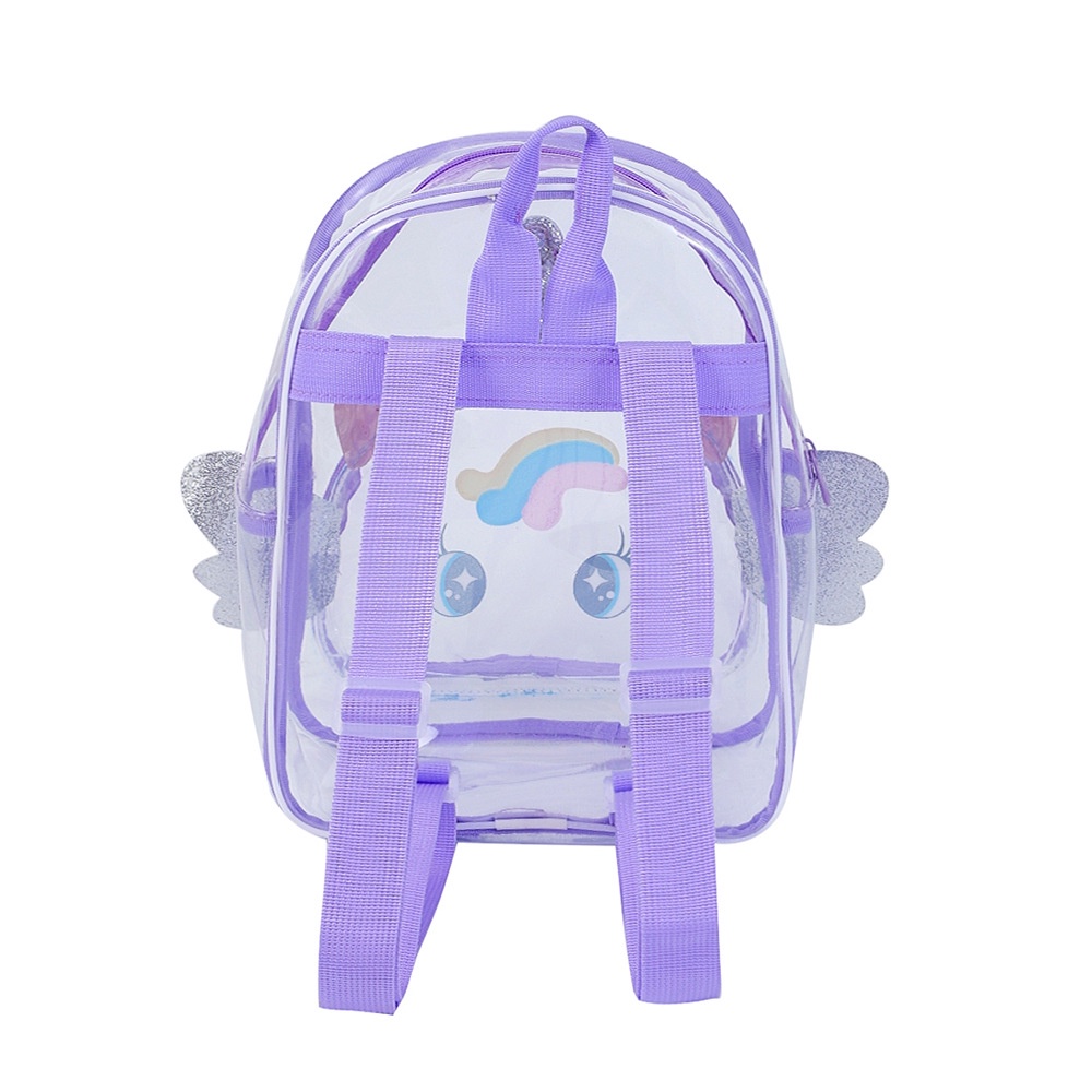 TAS RANSEL UNICORN SAYAP PVC TRANSPARANT WATERPROOF ANTI AIR TAS JALAN ANAK LUCU RANSEL PAUD/TK/SD KADO ULTAH ANAK PEREMPUAN TAS BLINGBERRY ORIGINAL IMPORT