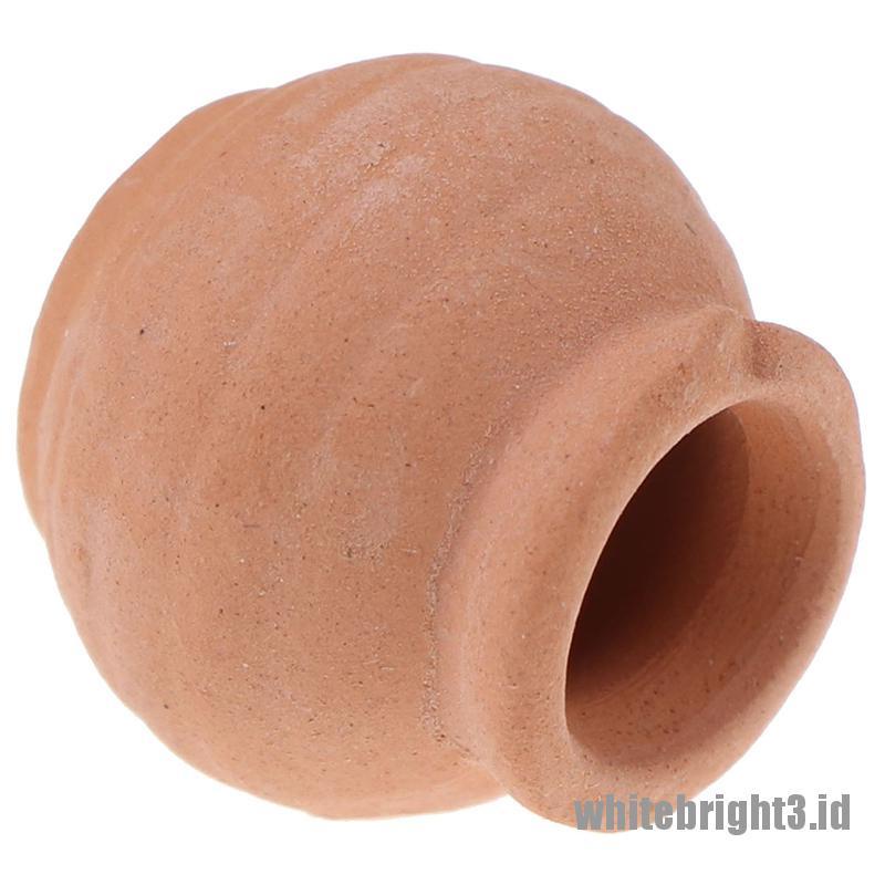 (white3) Miniatur Pot Bunga Keramik Skala 1: 12 Untuk Dekorasi Rumah Boneka