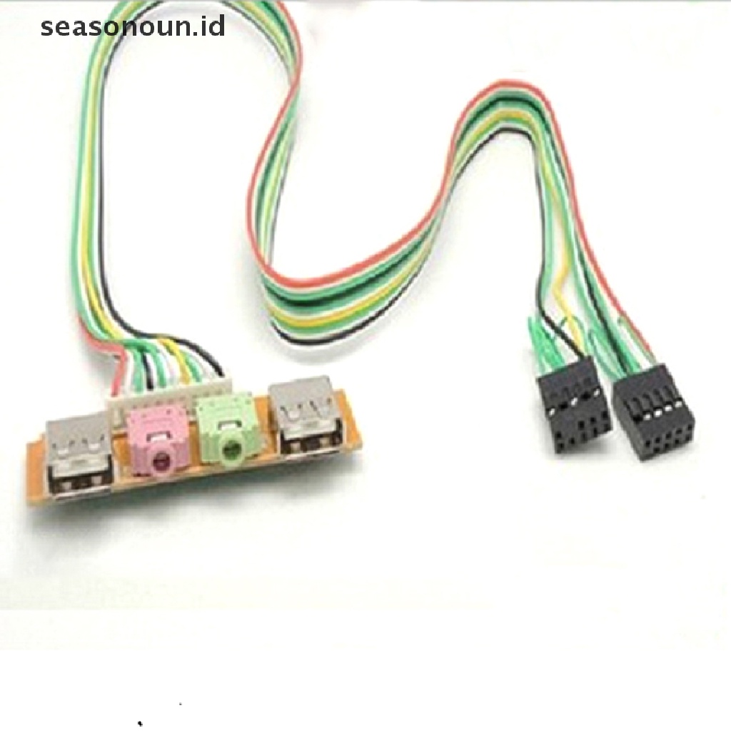 (seasonoun) Panel Depan Komputer PC Dengan Port Audio USB + Mic