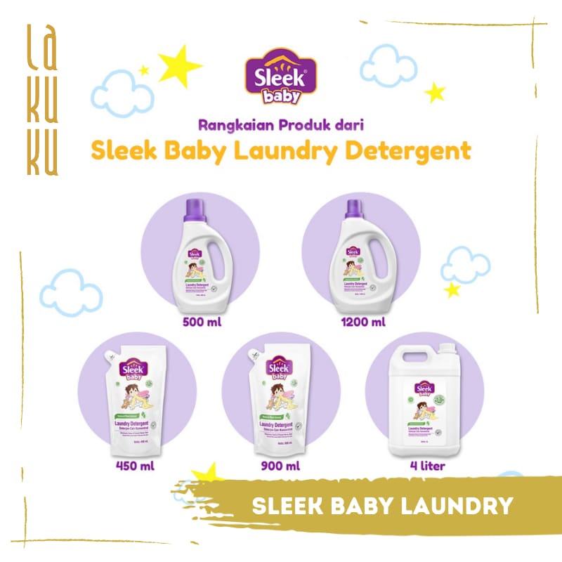 Lakuku - Sleek Baby Sabun Pembersih Botol Susu dan Detergent Cair Laundry Baju Bayi