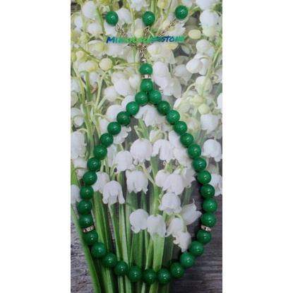 TASBIH BATU GIOK HIJAU 33 BUTIR 8 MM 100% NATURAL
