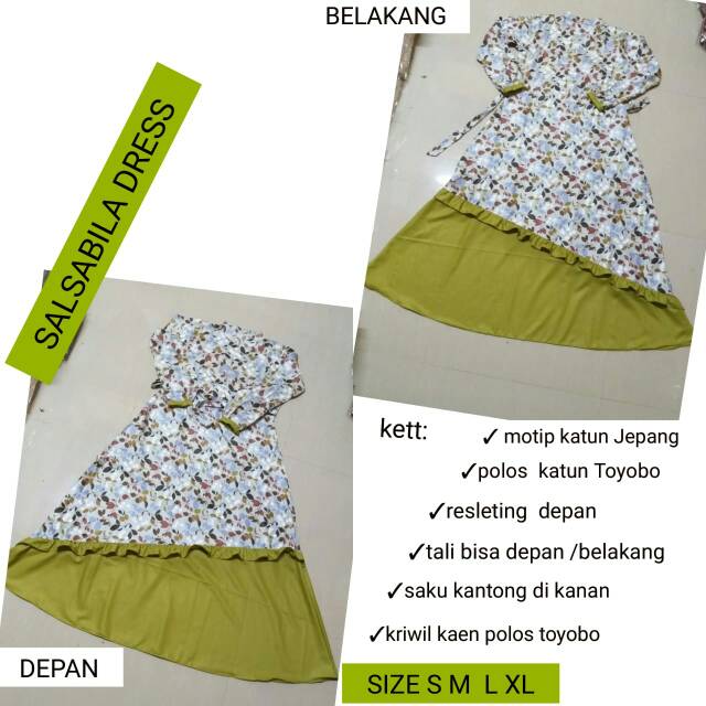 Gamis dewasa katun jepang mix toyobo,, rempel sambung bawah