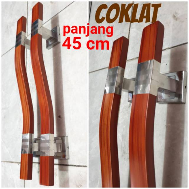 Handle pintu stainless 45cm maroon / coklat / full stainless