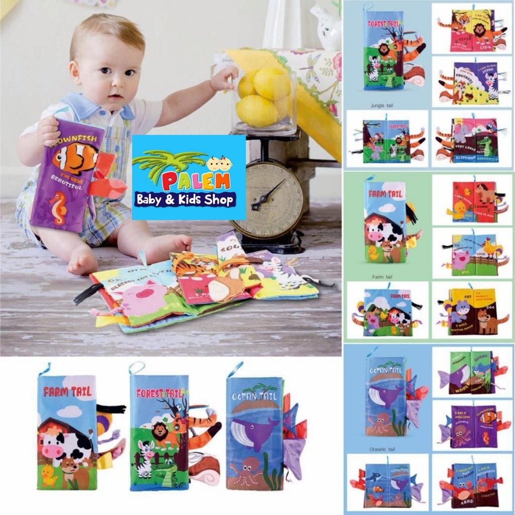 Buku Kain Bayi Soft Book Kartun Cloth Book Early Learning Mainan Baby Newborn Toddler Toys Gift 4407