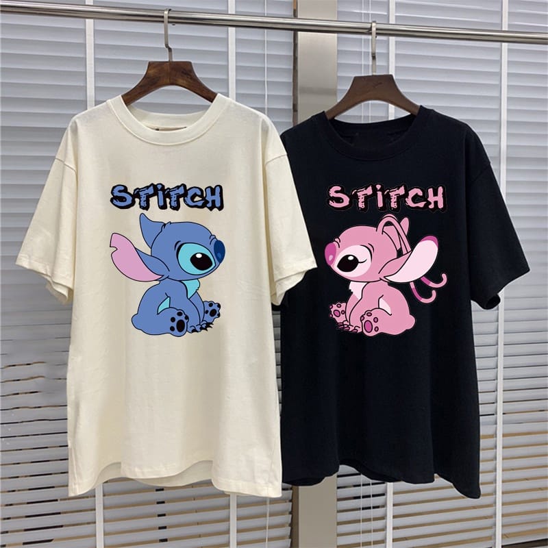 MYSTIQUE.ID-BAJU KAOS COUPLE STI*TCHS T-SHIRT LUCU DAN AESTHETIC