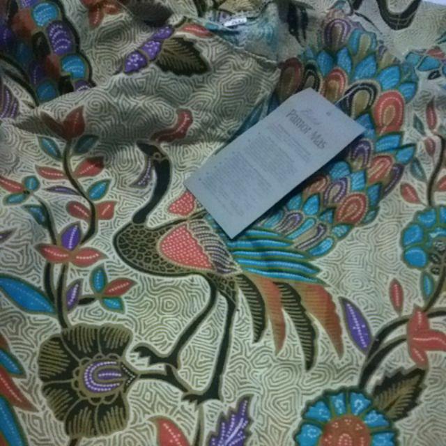 Oribylala Blouse Puff Cindeawasih Murai Blus Batik Seragam Atasan Lengan Puff Lonceng Merak