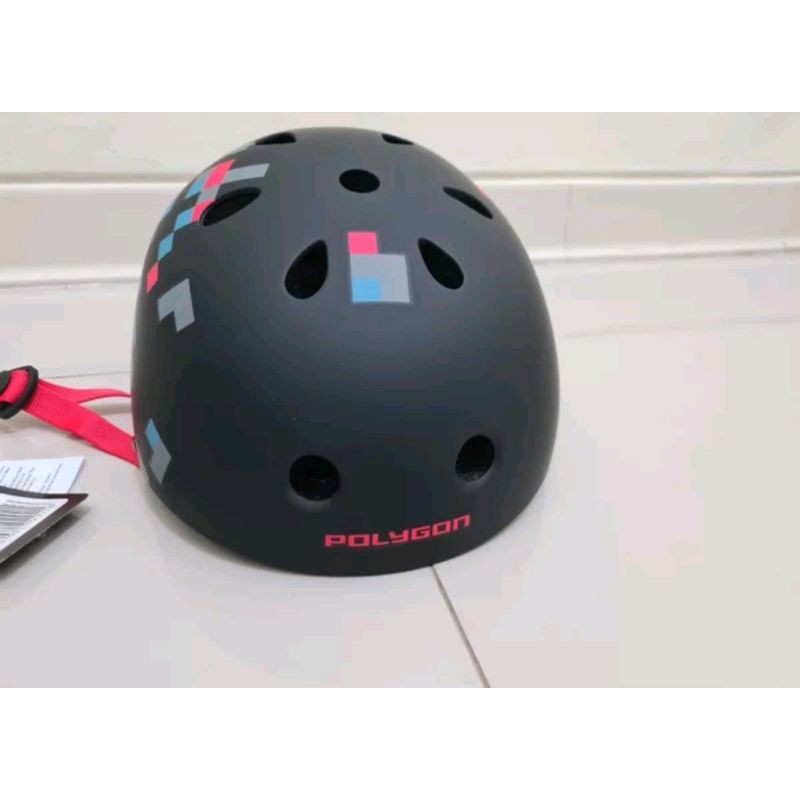 Helm Polygon Pixel Size L Warna Matt Blue Red - Helmet Sepeda Model Batok helm bersepeda helmet bicycle