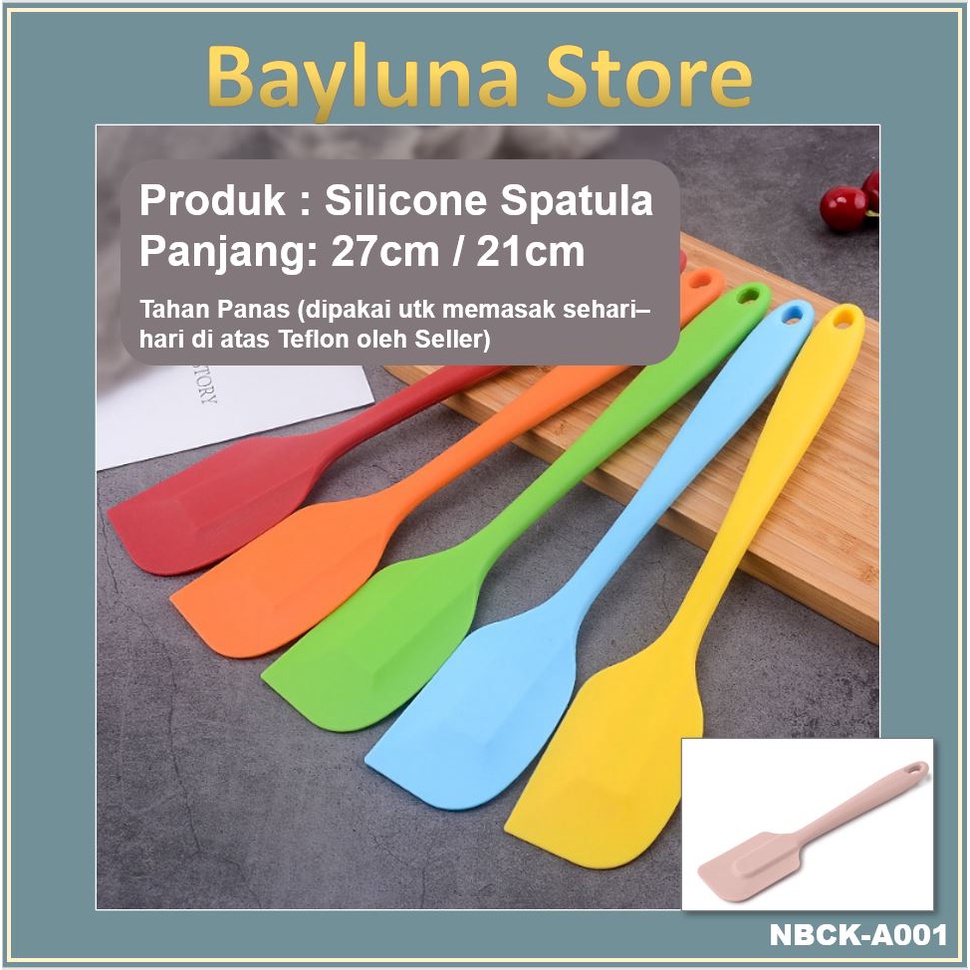 Silicone Spatula Silikon Scraper Sutil Tahan Panas untuk Memasak di atas Teflon, baking mengaduk mentega, dll