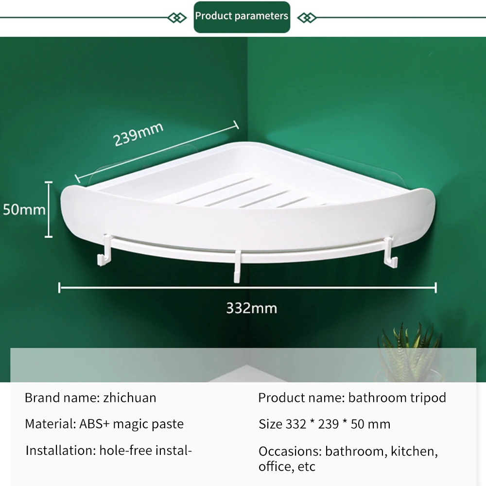 Rak Gantungan Sudut Dinding Kamar Mandi Multifungsi Corner Shelf / Rack Bathroom 2 Layers