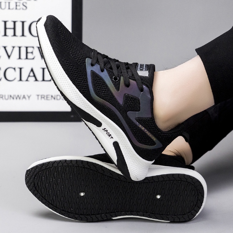 Nomad S07 Butterfly Sepatu Sneakers Fashion Menyala S07 Kasual Hitam Karet Shoes Sport Snekers