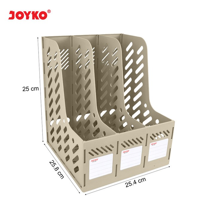 Box File Keranjang Plastik Rakit 3 Susun Joyko BOF-3GR Grey Abu-Abu