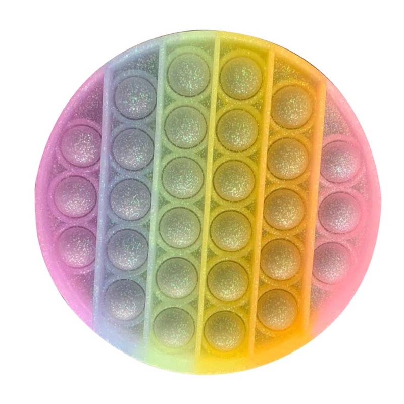 POP IT GLITER/POP IT GID/pop it viral/fidget/tiktok/mainan kekinian-Round Glitter