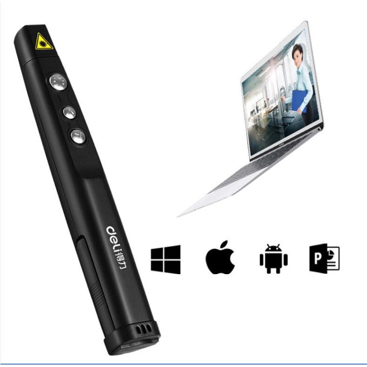 Deli Laser Pointer + Flip Pen Wireless USB Pen Laser