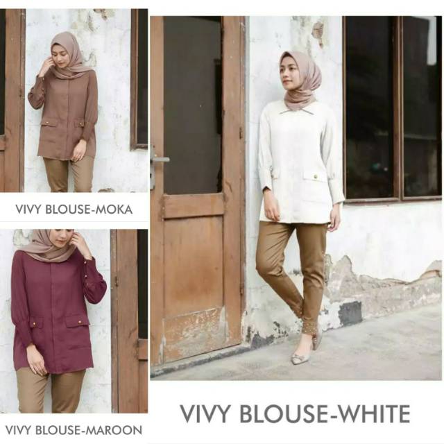 Vivy blouse vanilla hijab