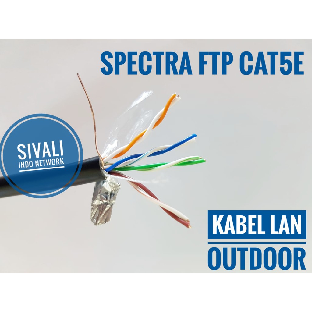 METERAN SPECTRA KABEL LAN FTP CAT5E OUTDOOR BLACK KABEL POLOS