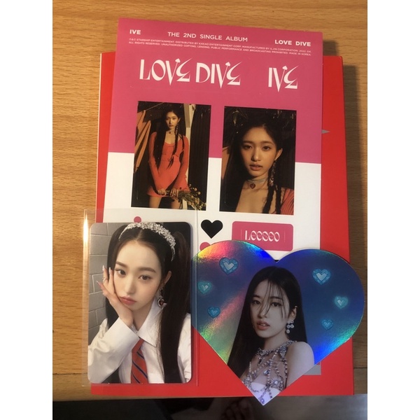 ALBUM FULLSET LOVE DIVE IVE UNSEALED PC WONYOUNG STICKER LEESEO NO POSTER