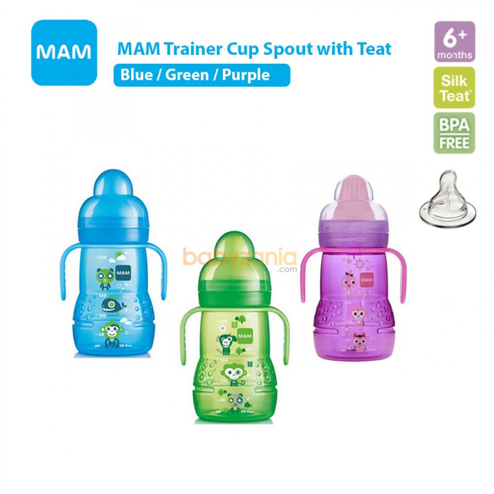 MAM Trainer Spout Training Cup Bayi 220ml - Blue / Green / Purple