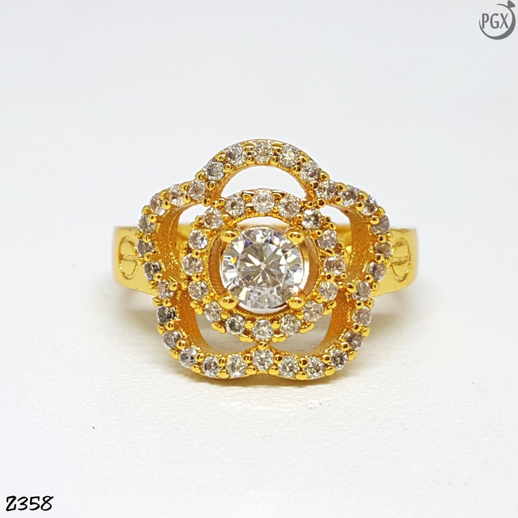 PGX Cincin Xuping Wanita Aksesoris Fashion Perhiasan Lapis Emas Premium - Z358